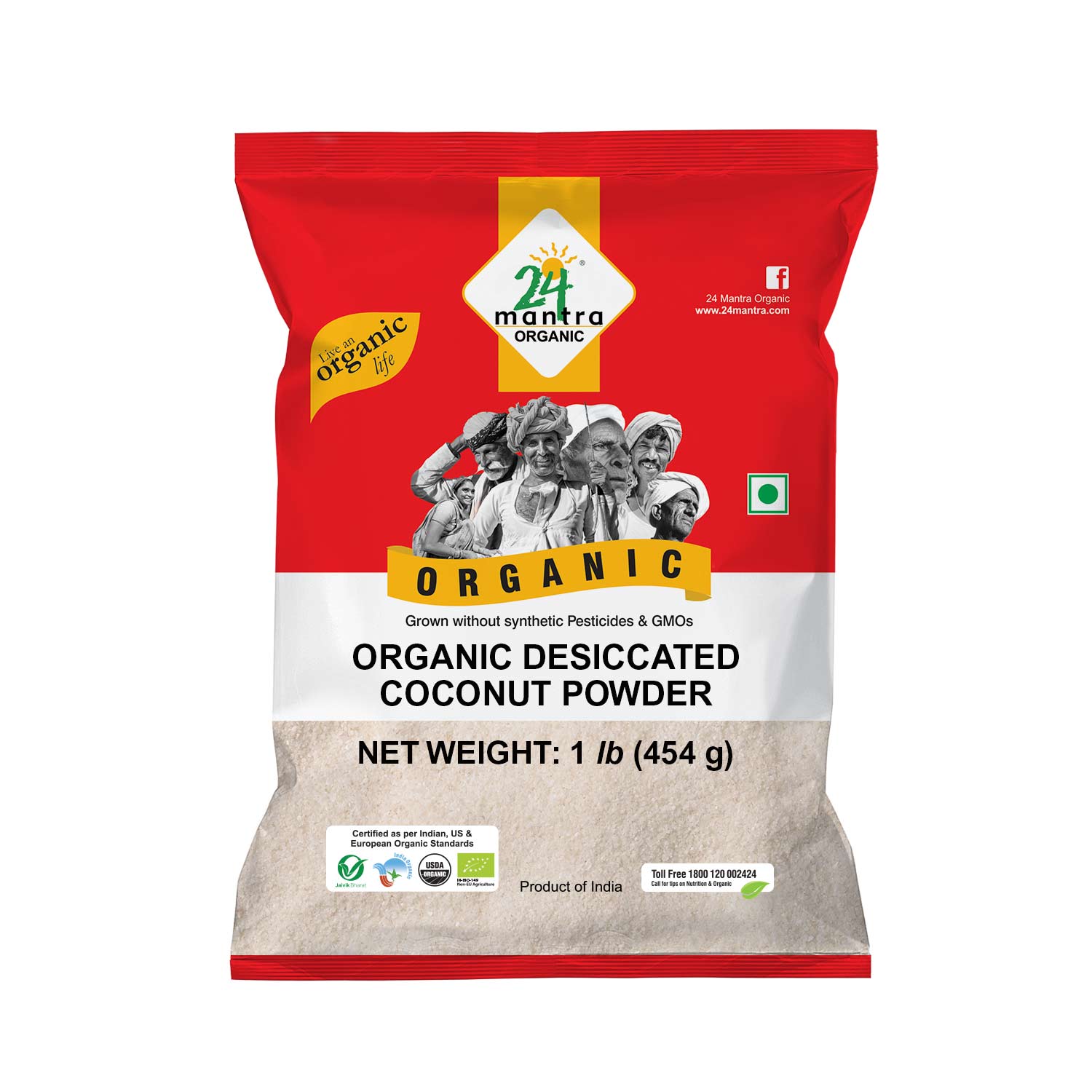 24 Organic Desiccated Coconut Powder 1lb