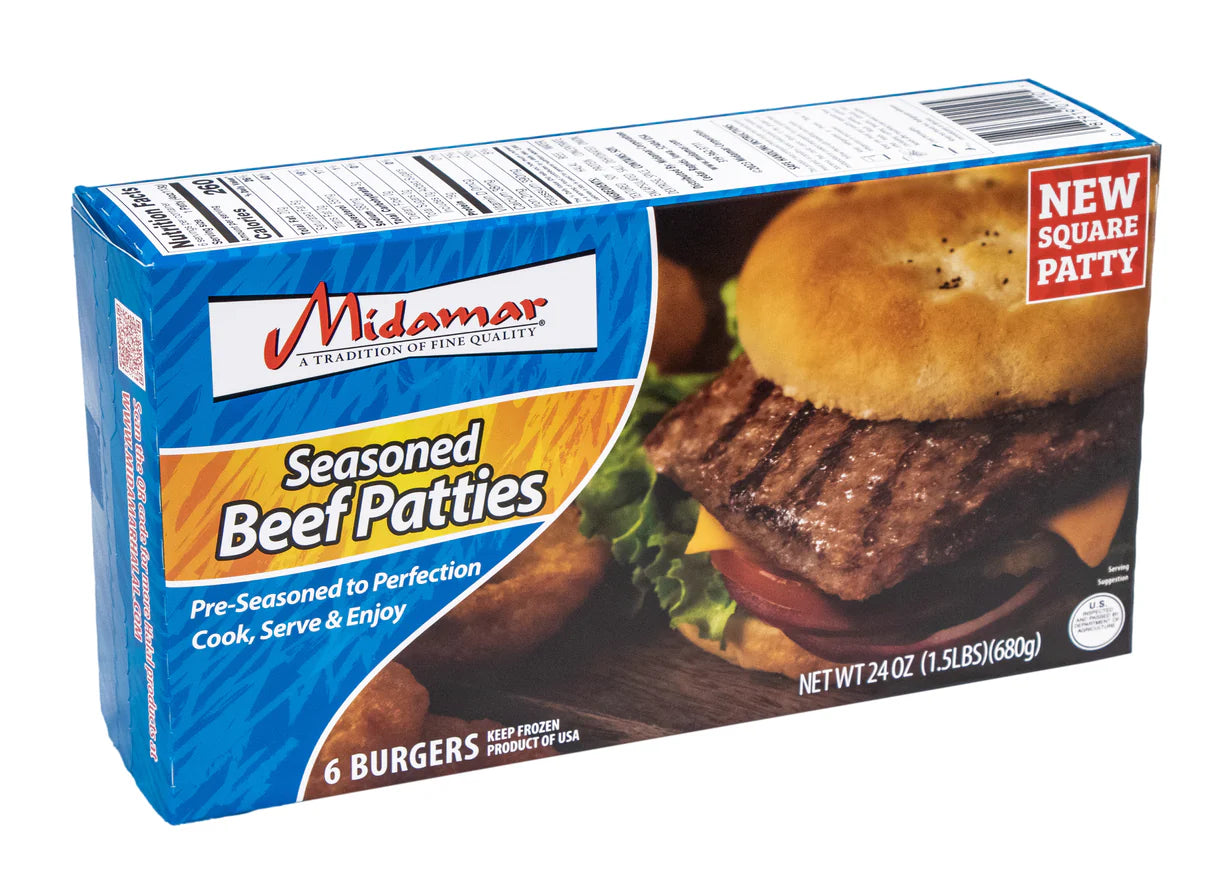 Midamar Seasoned Beef Patties : 24 Oz