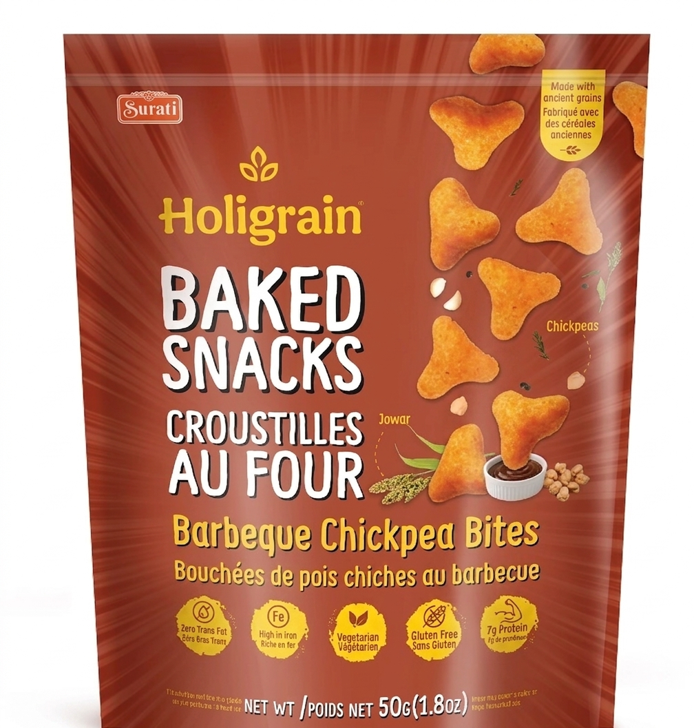 Surati Holigrain Baked Snacks Barbeque Chickpea Bites 50 gms