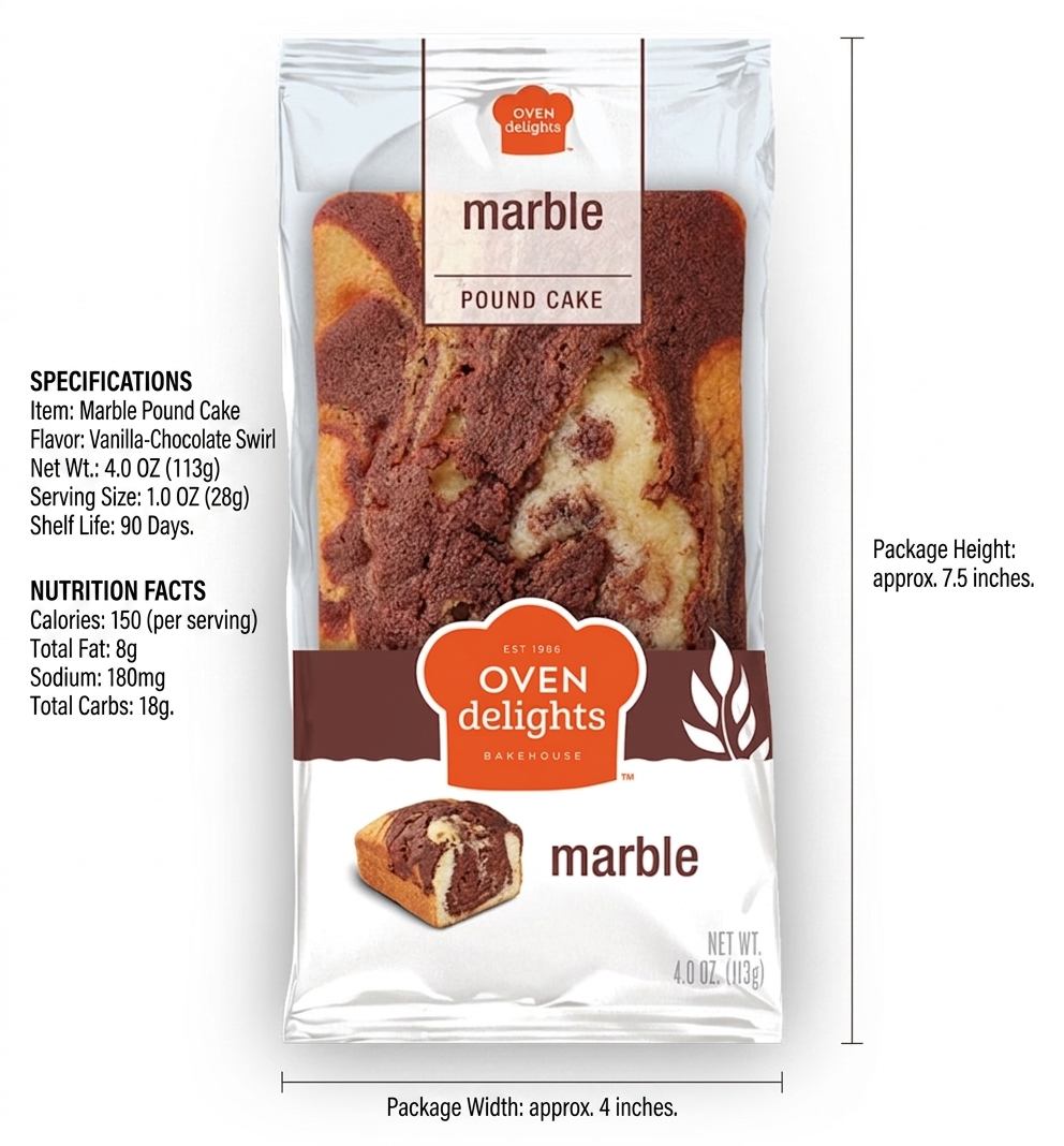 Oven Delight Marble Pound Cake 4 oz