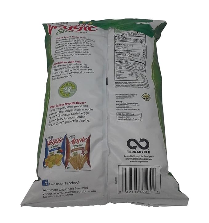 Sensible Portions Garden Veggie Straws Sea Salt 5 oz